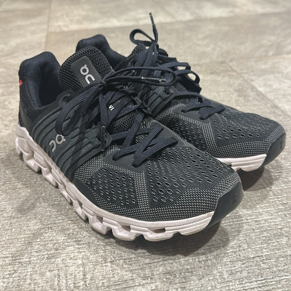 On Running Black and White Athletic Shoes